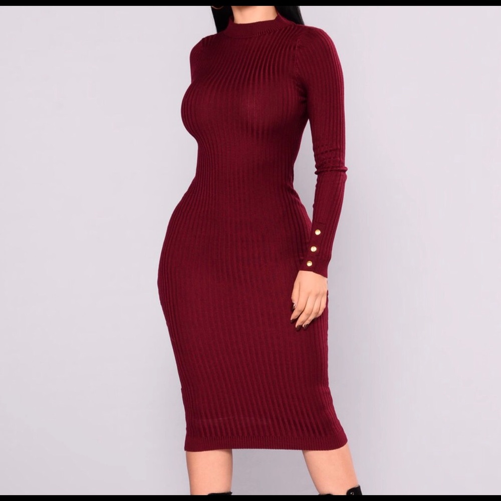 Burgundy Midi Dress